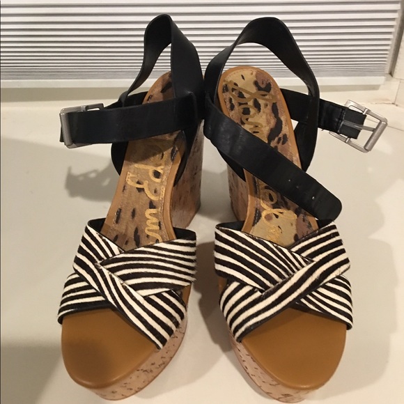 Sam Edelman size 11 wedge zebra stripe shoe - Picture 1 of 6